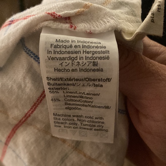 Madewell linen top with rainbow checker pattern size M - Picture 6 of 6